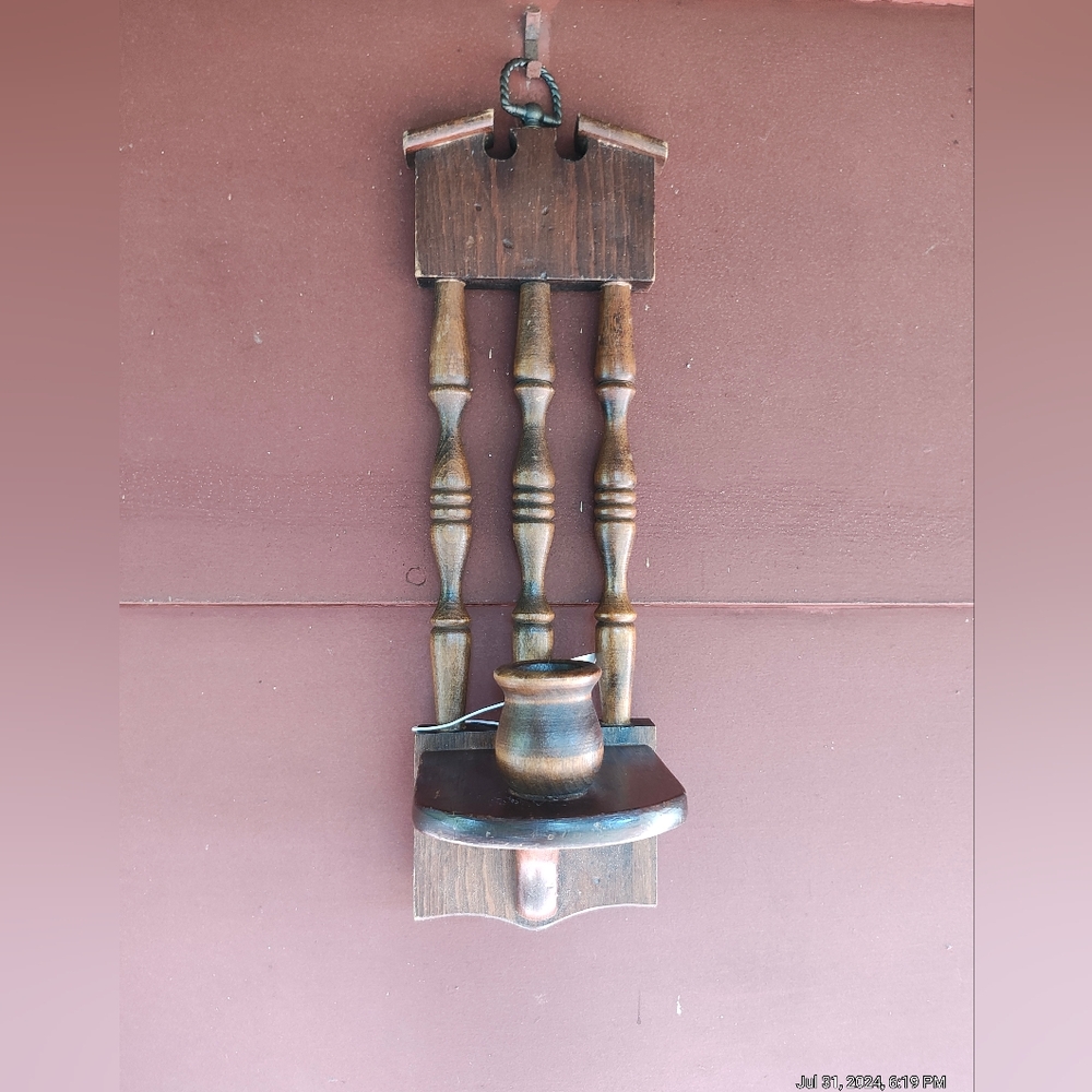 Vintage wall accent; Vintage Candle Holder